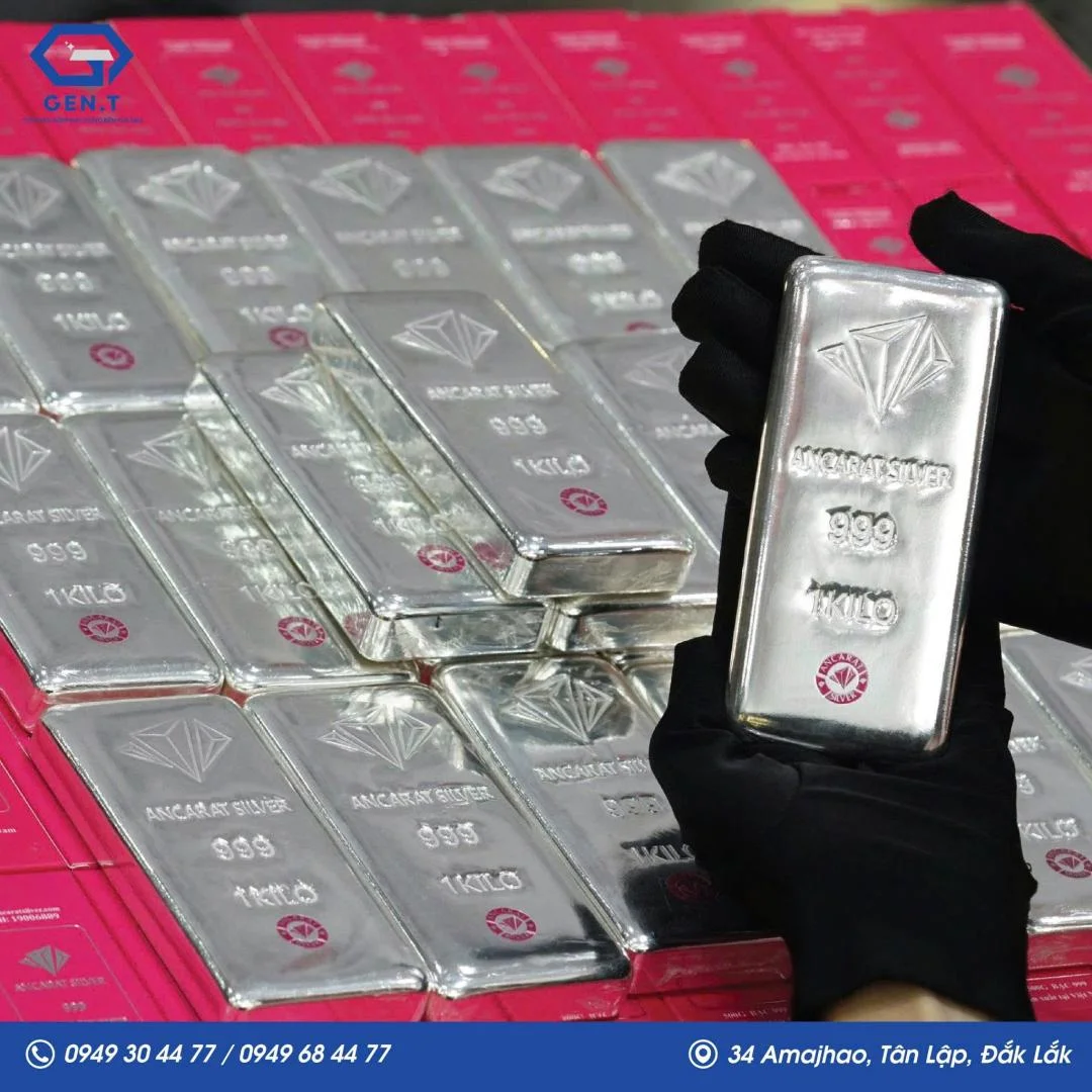bạc thỏi 2025 Ancarat 999 (1kg) - Tiệm bạc uy tín tại Đắk Lắk