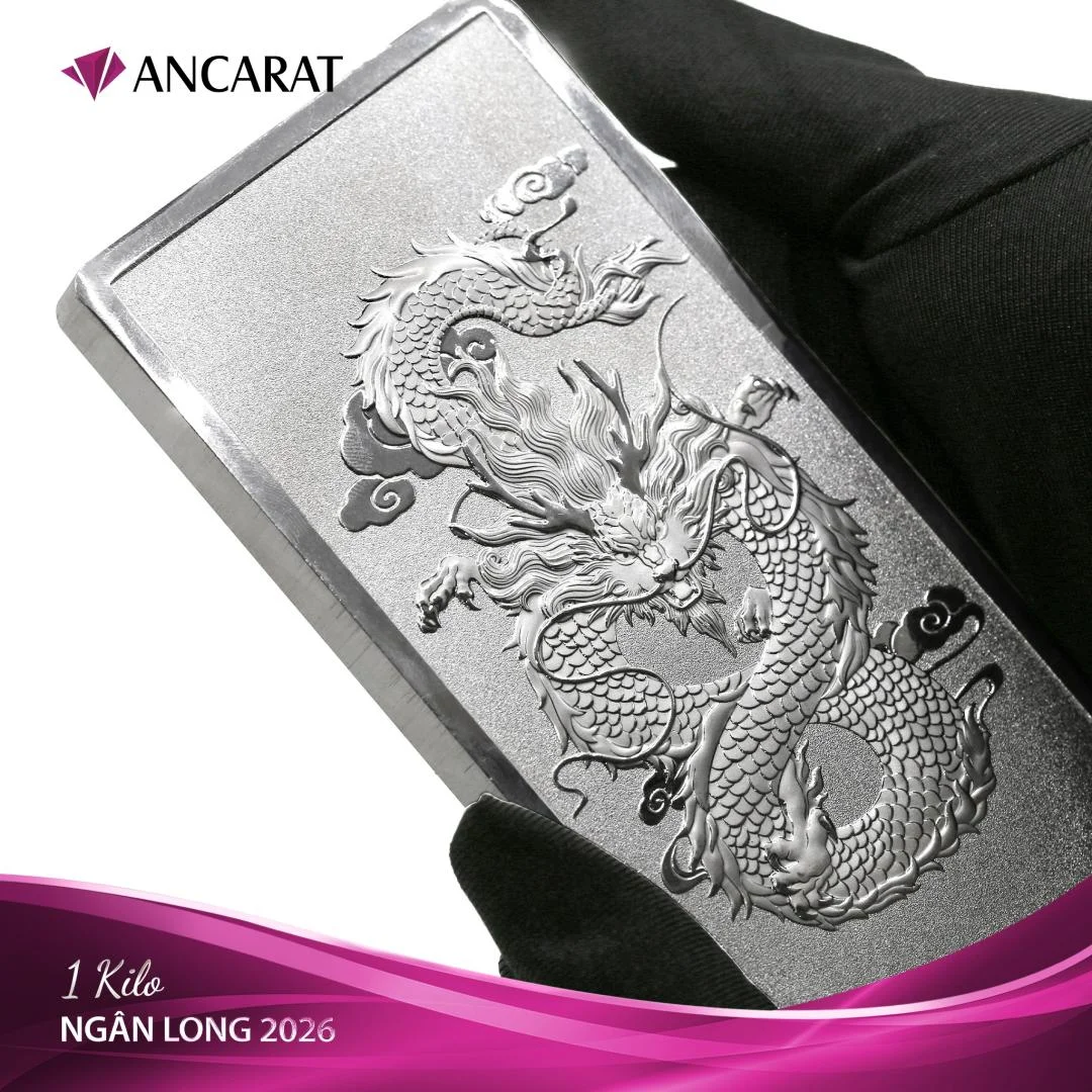 bạc thỏi 2025 Ancarat 999 (1kg) - Tiệm bạc uy tín tại Đắk Lắk
